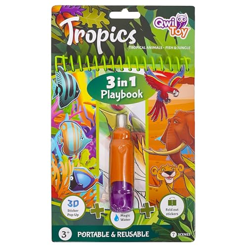 QwiToy 35156 Spielbuch 3 in 1 Tropen, 3 Aktivitäten... - Amazon Allemagne à 6.13€