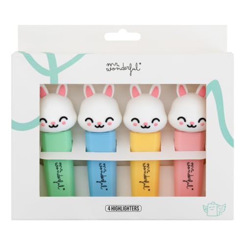 Mr.Wonderful - Set de 4 surligneurs Lapin - It’s a good day... en promo à 4,76€ (-52%) sur Amazon FR