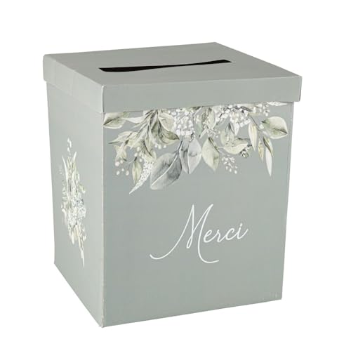 Générique - URNE Carton Merci BOTANIQUE 21X25CM Vert DE Gris - Auto & Moto Amazon France à 10.39€