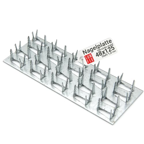 Placa perforada acero galvanizado con puntas 125x48x1,3 mm... - Amazon Espagne à 0.53€