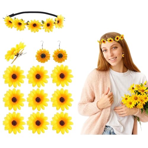 Bandeau de fleurs tournesols avec 10 pinces à cheveux et... - Beauté & Parfums Amazon France à 6.25€