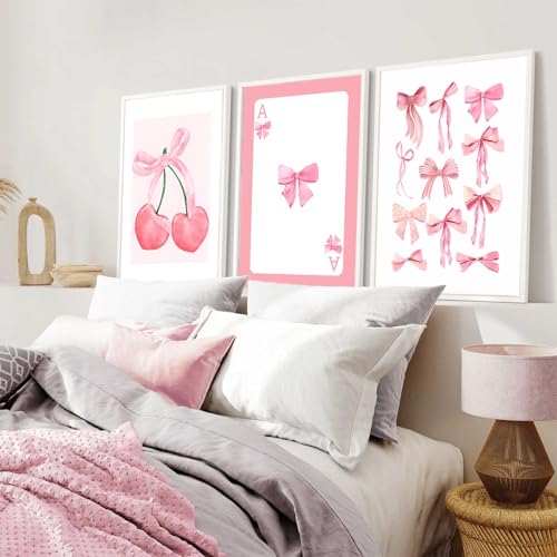 3Pcs Trendy Pink Bows Wall Art Preppy Watercolor Bows... - Maison & Cuisine Amazon Royaume-Uni à 2.00€