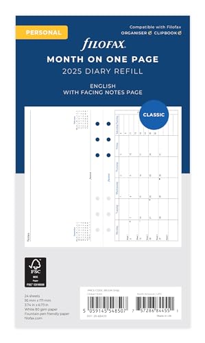 Personnel mois par page en anglais horizontal 2025 en promo à 8,09€ (-53%) sur Amazon FR