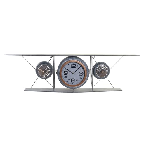 RELOJ PARED HIERRO CRISTAL 120X21X33,5 AVION en promo sur Amazon