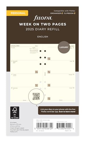 Semaine personnelle sur deux pages coton crème anglais 2025 - Fournitures Bureau Amazon France à 16.78€