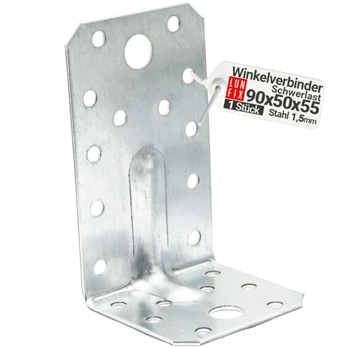 Escuadras metálicas 90x50x55 mm 1,5 mm, 1 pieza, soportes... - Auto & Moto Amazon Espagne à 0.54€