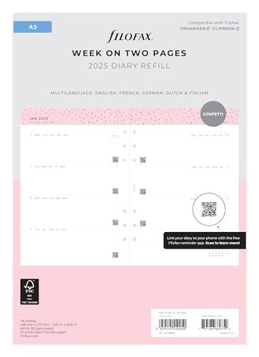 Confettis A5 semaine sur deux pages 2025 - Fournitures Bureau Amazon France à 19.26€