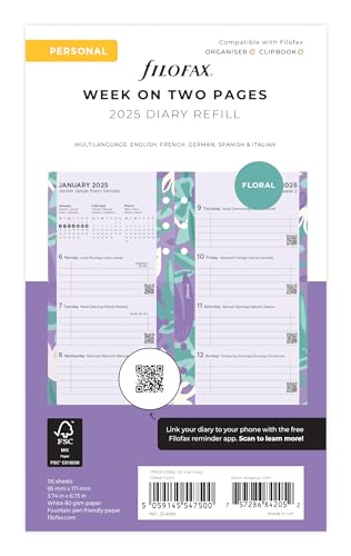 Filofax Agenda 2025 con ilustración personal floral semanal... - Fournitures Bureau Amazon Espagne à 7.72€