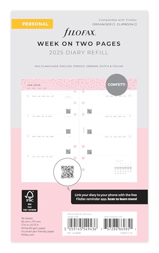 Semana de confeti personal en dos páginas 2025 - Fournitures Bureau Amazon Espagne à 7.27€