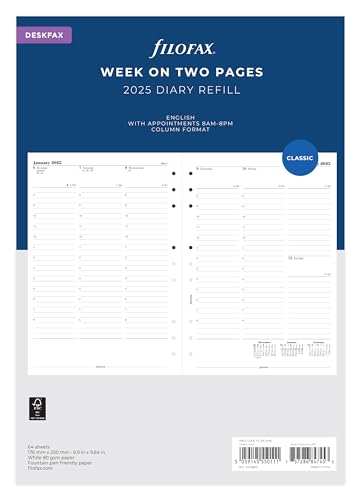 Deskfax Agenda semainier sur deux pages anglais 2025 en promo à 12,75€ (-54%) sur Amazon FR