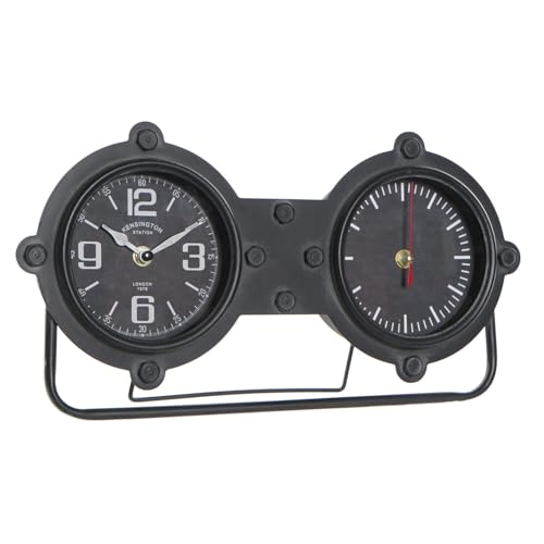 RELOJ SOBREMESA HIERRO CRISTAL 38X7X20 NEGRO - Bon plan à 16.75€