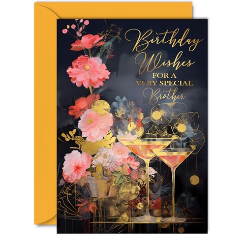 Beautiful Gold Birthday Cards for Brother - Wonderful... - Auto & Moto Amazon Royaume-Uni à 2.10€