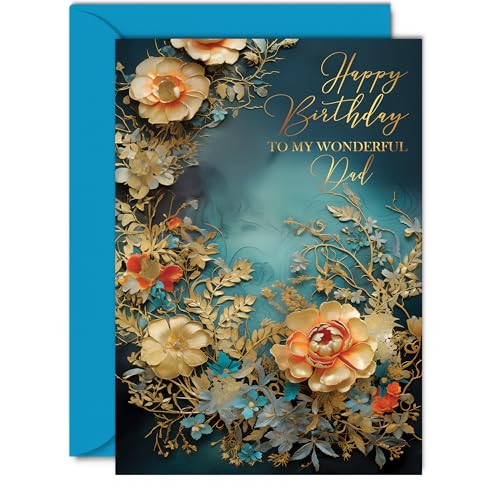 Beautiful Gold Birthday Cards for Dad - Wonderful Golden... - Jardin & Extérieur Amazon Royaume-Uni à 2.57€