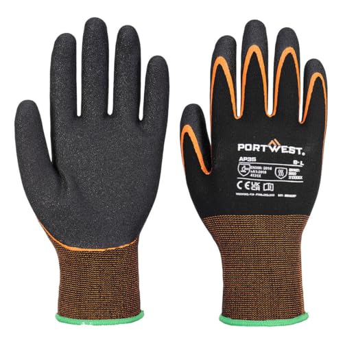 PORTWEST Gant Grip 15 Nitrile double paume Noir/Orange 2XL... en promo à 4,13€ (-79%) sur Amazon FR