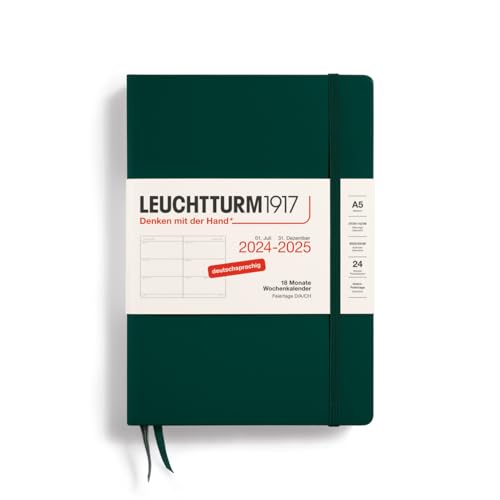 LEUCHTTURM1917 370629 Wochenkalender Medium (A5) 2025, 18... - Fournitures Bureau en promo à 9.90€
