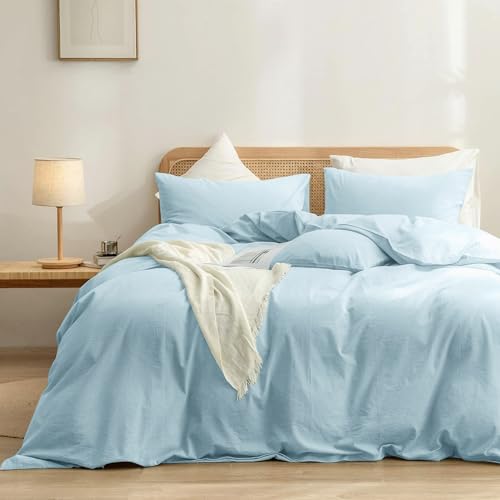 Gezu Bettbezug aus Baumwolle, 200 x 200 cm, hellblau, für... - Maison & Cuisine Amazon Allemagne à 18.97€