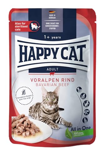 Happy Cat Culinary Meat in Sauce Préalpes Boeuf Pouch 85 g en promo à 3,26€ (-69%) sur Amazon FR