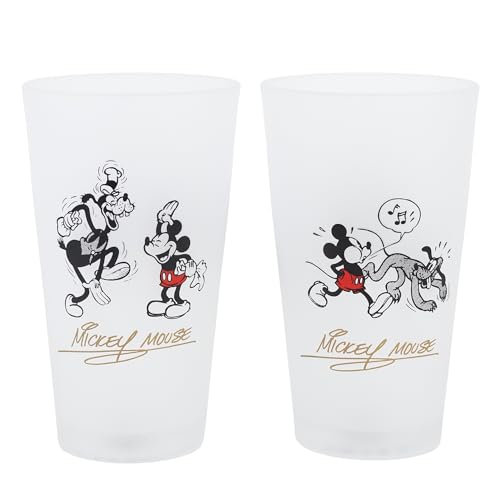 Set mit 2 Gläsern aus Glas, 490 ml, Micky Maus, Vintage - Maison & Cuisine Amazon Allemagne à 14.98€