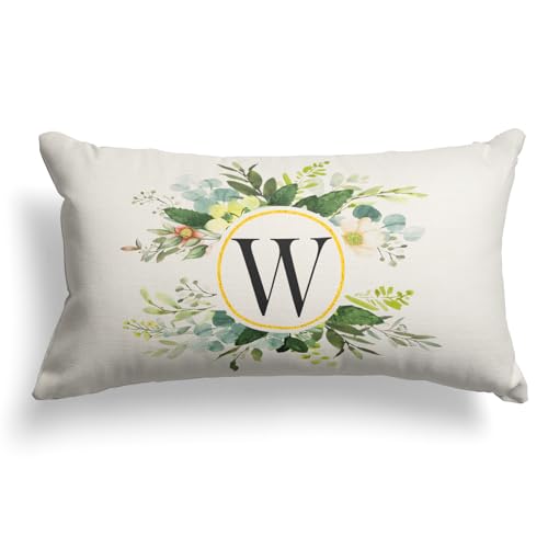 Snycler Monogram Letter W Throw Pillow Covers Floral 12x20... - Maison & Cuisine Amazon Royaume-Uni à 0.64€