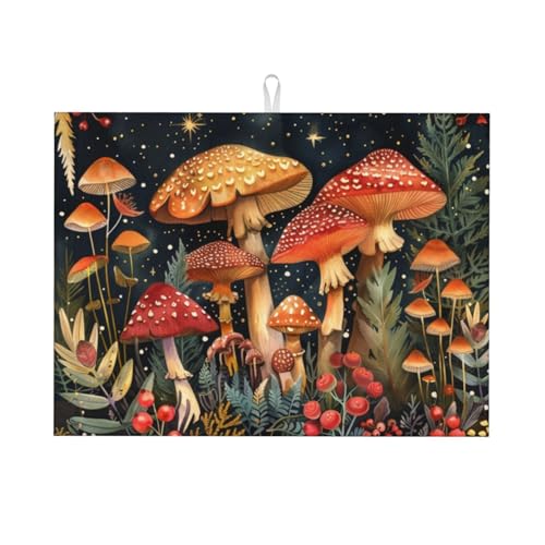 Abtropfmatte, Pilzwald, Vintage, für Küchentheke... - Deal du jour à 1.00€