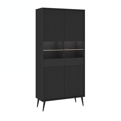 Oggi Vitrine Celbi Vierfachtüriger Anthrazit Schrank aus... - Home & Kitchen Amazon Germany à 258.00€