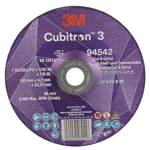 Disco Ibrido da Taglio e Sbavo 3M Cubitron 3, 94542, 36+... - Bricolage & Outils Amazon Italie à 68.85€