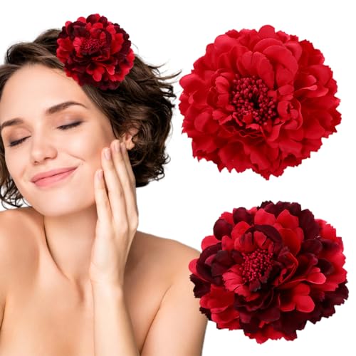 LYITZW 2 Pcs Barrette Pivoine Rouge Pince Cheveux Broche de... - Beauté & Parfums en promo à 2.35€