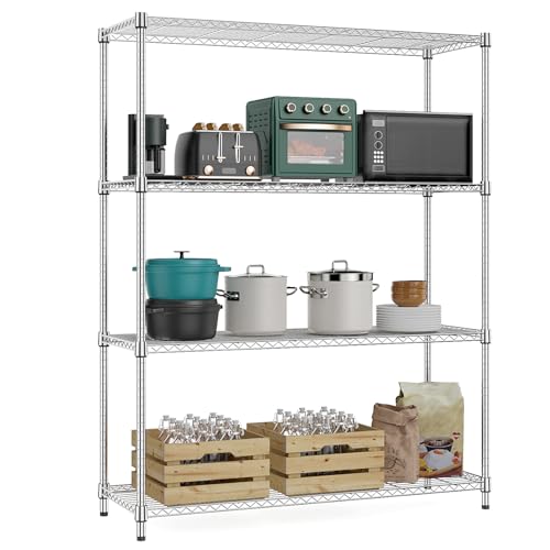 MZG Étagère de rangement à 4 niveaux en fil métallique pour... - Maison & Cuisine Amazon France à 77.04€