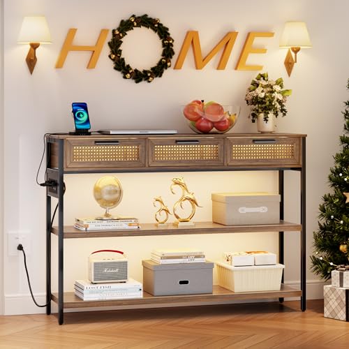 Lvifur Mesa Consola con lámpara LED y Patas Ajustables... - Maison & Cuisine en promo à 81.41€