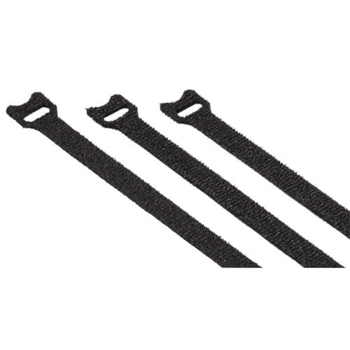 Hook & Loop Cable Ties Reusable 10 x 125 mm Black 20 Count - Bon plan à 4.16€