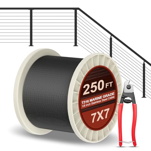 BLIKA Câble en acier inoxydable noir de 70 m de 0,3 cm avec... - Maison & Cuisine en promo à 76.34€