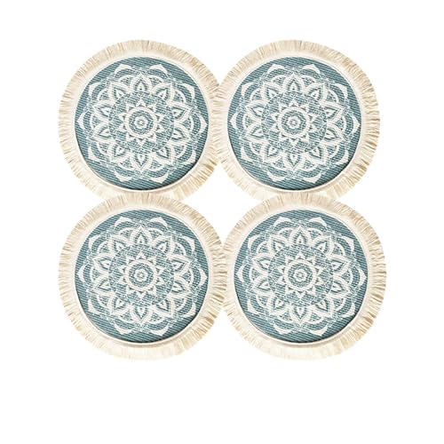 4 PCS Boho Round Cotton Placemats for Hot Dishes & Drinks... - Maison & Cuisine Amazon Royaume-Uni à 4.50€