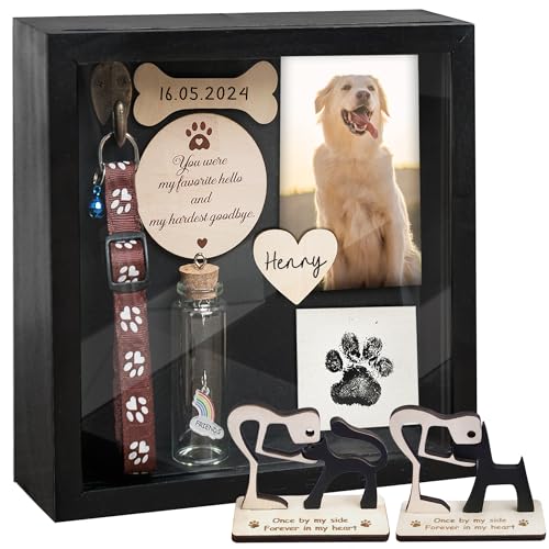 vinatimes 8,6 '' Pet Memorial Gift Shadow Box Black Collar... - Animalerie Amazon Italie à 15.11€