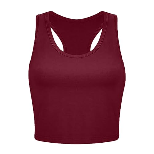 Crop Top Sport da donna Y2K Crop Top Racerback, scollo... - Sports & Fitness en promo à 1.31€