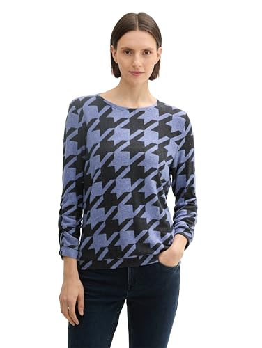 TOM TAILOR Maglietta da Donna, 36893 - Blue Houndstooth... - Amazon Italy à 12.83€