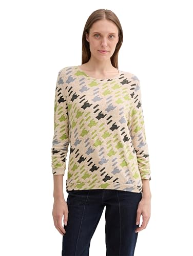 TOM TAILOR Camiseta de Mujer, 36890 - Cosy Houndstooth... - Bon plan à 13.27€
