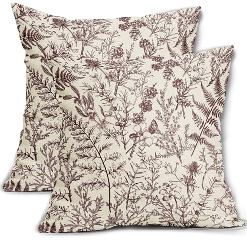 sorfbliss Burgundy Floral Pillow Covers 20x20 Set of 2... - Maison & Cuisine Amazon Royaume-Uni à 1.00€