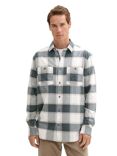 TOM TAILOR Camicia da Uomo, 36634 - Scacchi Blu Offwhite, XL - Amazon Italie à 23.55€