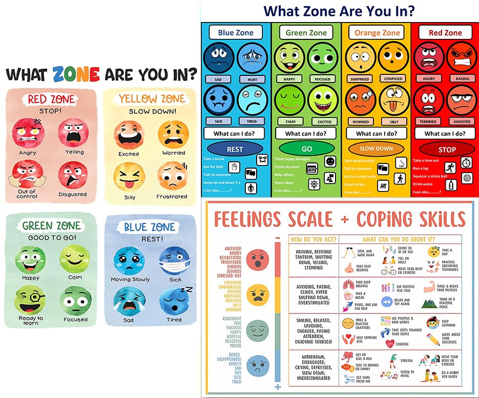 CULION Zones of Regulation Poster, Feelings Posters... - Jouets & Jeux Amazon Royaume-Uni à 1.00€