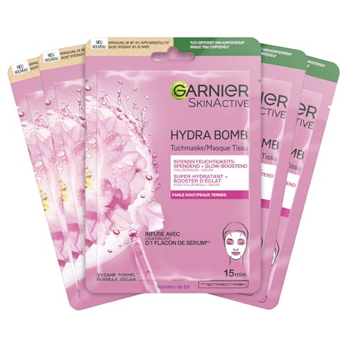 Garnier Tuchmaskenset Sakura fürs Gesicht bei fahler Haut... - Sports & Fitness Amazon Allemagne à 6.71€