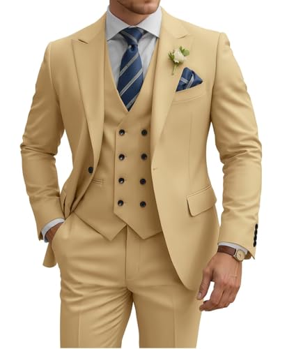 TIJOFA Traje de 3 Piezas para Hombre, Ajuste Delgado, Traje... - Mode & Vêtements en promo à 93.14€