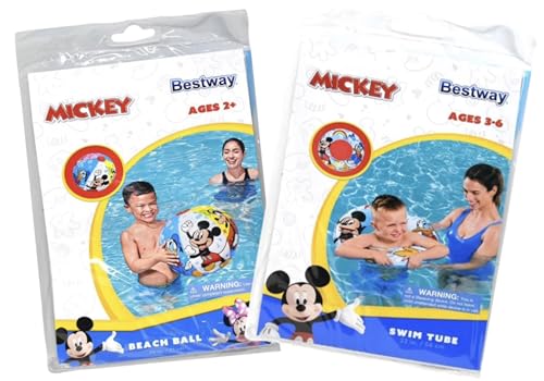 Bestway Disney Mickey Schwimmschlauch und Strandball, 55,9... - Jouets & Jeux en promo à 9.60€