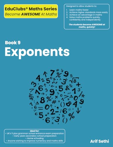 Book 9 - Exponents (EduClubs Maths Series, Band 9) en promo sur Amazon