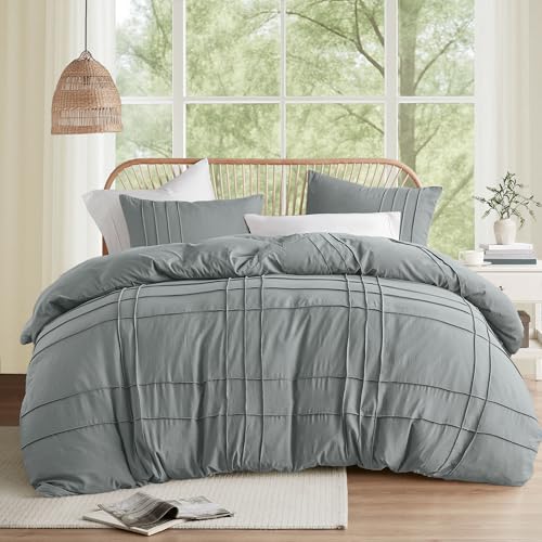 Comfort Spaces Parure de lit 3 pièces plissée à Nervures en... - Maison & Cuisine Amazon France à 20.33€