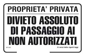 GLOBAL CARTELLO SEGNALETICO - Proprietà privata divieto... - Fournitures Bureau Amazon Italie à 1.99€