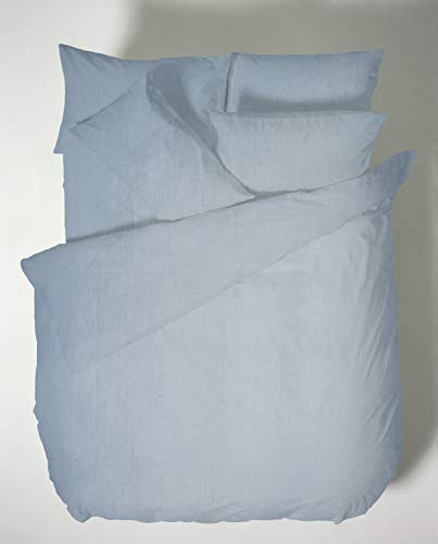 Bianca Plain Dyed Denim Bed Sheet Set 180 cm 100% Cotton... - Maison & Cuisine Amazon Royaume-Uni à 19.00€