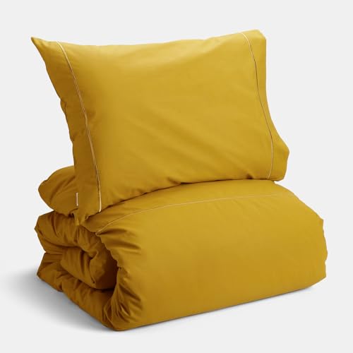 Bianca Plain Dyed Mustard Juego Funda Nórdica para Cama de... - Maison & Cuisine en promo à 31.93€