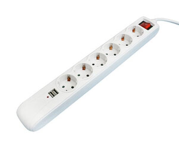 Base 6 prese c/int.+2xUSB, 1,5 m.BIANCA - High-Tech & Électronique Amazon Italie à 9.19€