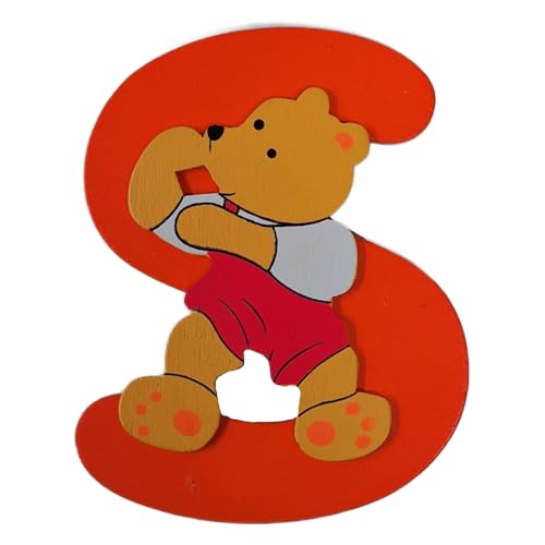 CARTOON Lettere in legno colorate con orsetto lettera S... - Loisirs Créatifs Amazon Italie à 1.30€
