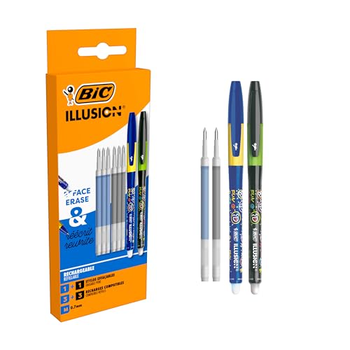 BIC Illusion Eraseable Gel Pens, 2 Pens, Black & Blue Ink... - Auto & Motorcycle Amazon UK à 13.13€